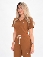 Aria Scrub Top - Truffle