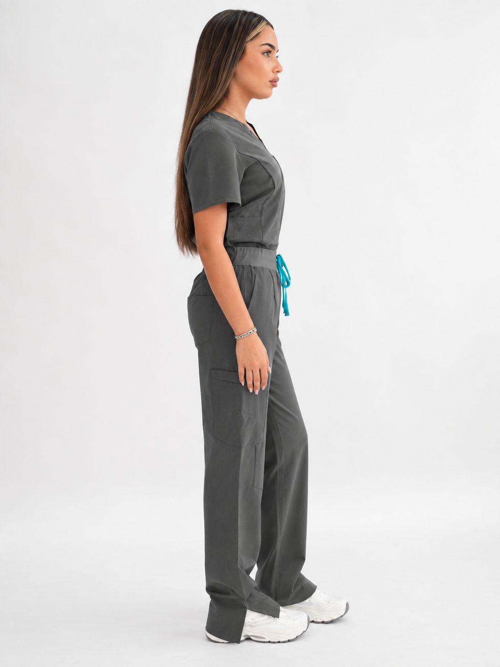 Aria Scrub Top - Charcoal