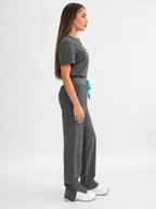 Aria Scrub Top - Charcoal