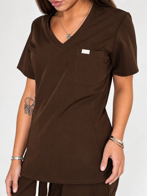Aria Scrub Top - Cocoa