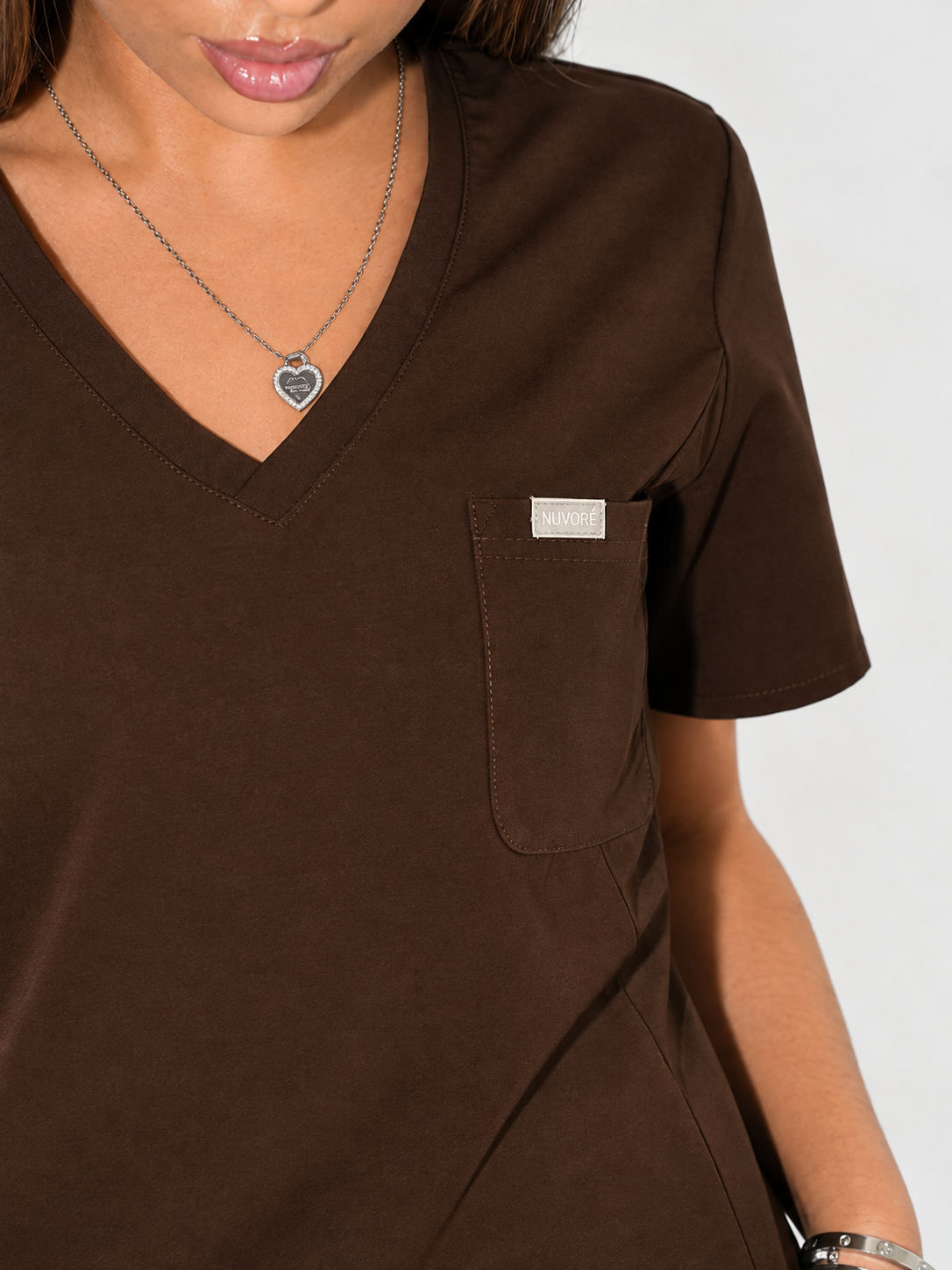 Aria Scrub Top - Cocoa