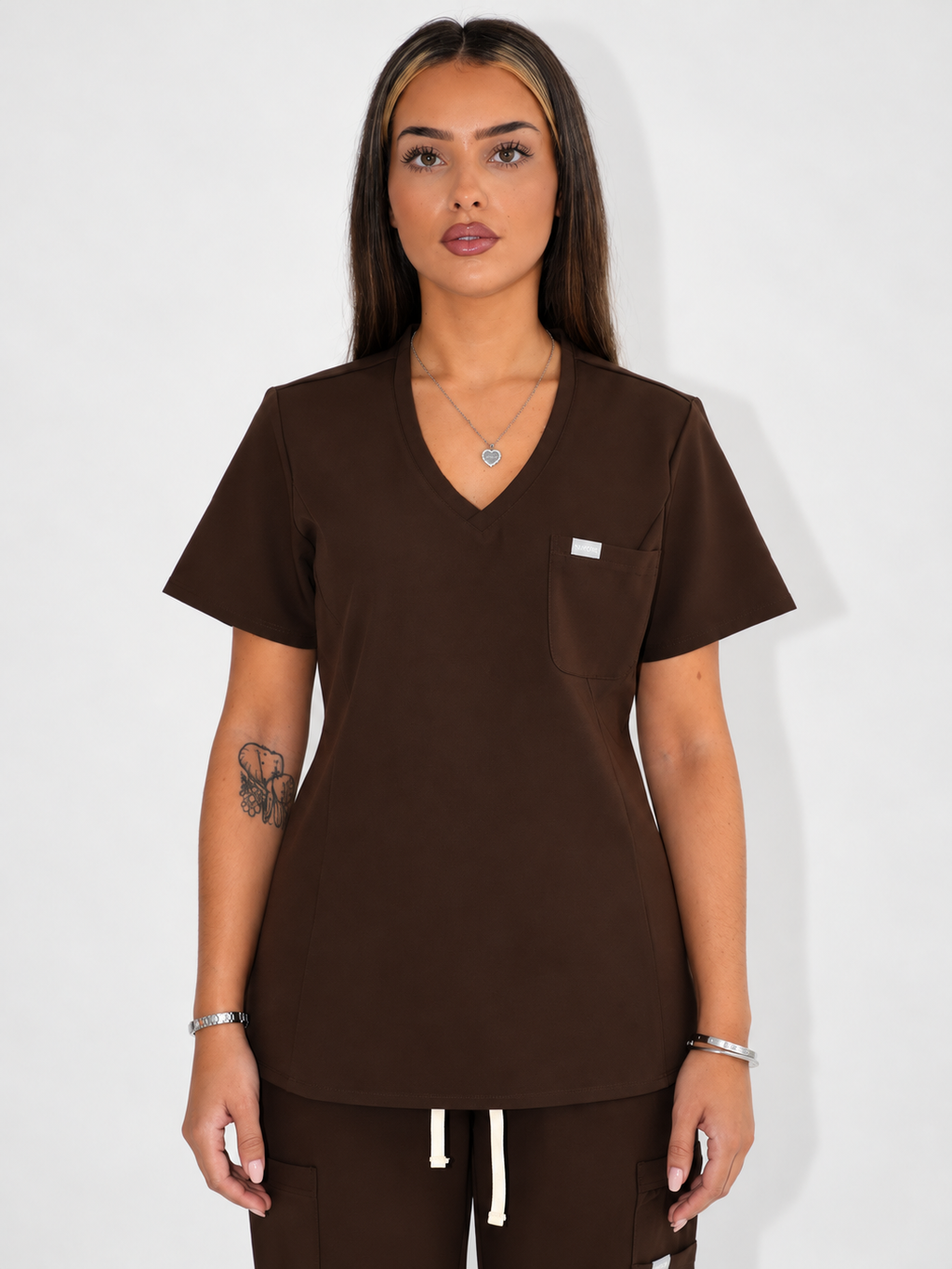 Aria Scrub Top - Cocoa