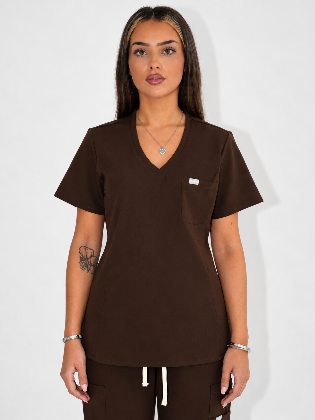 Aria Scrub Top - Cocoa