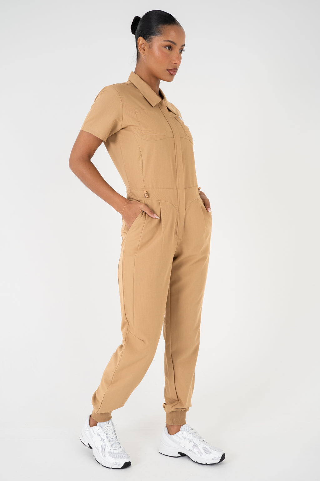 Luna Zip Jumpsuit - Sand