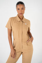 Luna Zip Jumpsuit - Sand