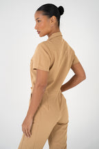 Luna Zip Jumpsuit - Sand