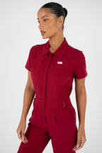 Luna Zip Jumpsuit - Merlot