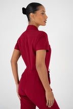 Luna Zip Jumpsuit - Merlot