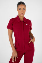 Luna Zip Jumpsuit - Merlot
