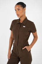 Luna Zip Jumpsuit - Cocoa