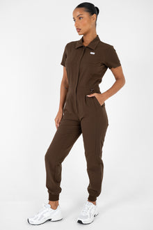 Luna Zip Jumpsuit - Cocoa